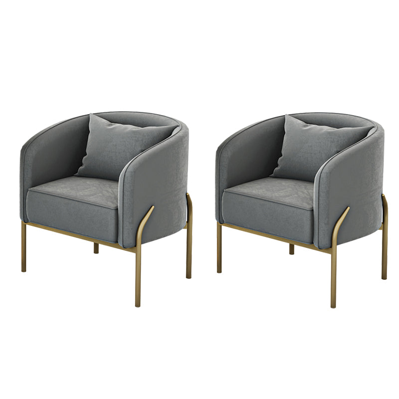 Contemporary Style Single Sofa Chair Pillow Back Arm Chair for Living Room Grey 2 Piece Set Clearhalo 'Accent Chairs' 'accent_chairs' 'Chairs & Seating' 'furn' 'furn_accent_chairs' 'Furniture' 'Living Room Furniture' 5649713