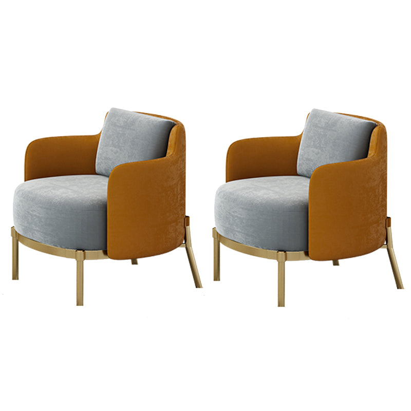 Contemporary Style Single Sofa Chair Pillow Back Arm Chair for Living Room Orange-Gray 2 Piece Set Clearhalo 'Accent Chairs' 'accent_chairs' 'Chairs & Seating' 'furn' 'furn_accent_chairs' 'Furniture' 'Living Room Furniture' 5649714