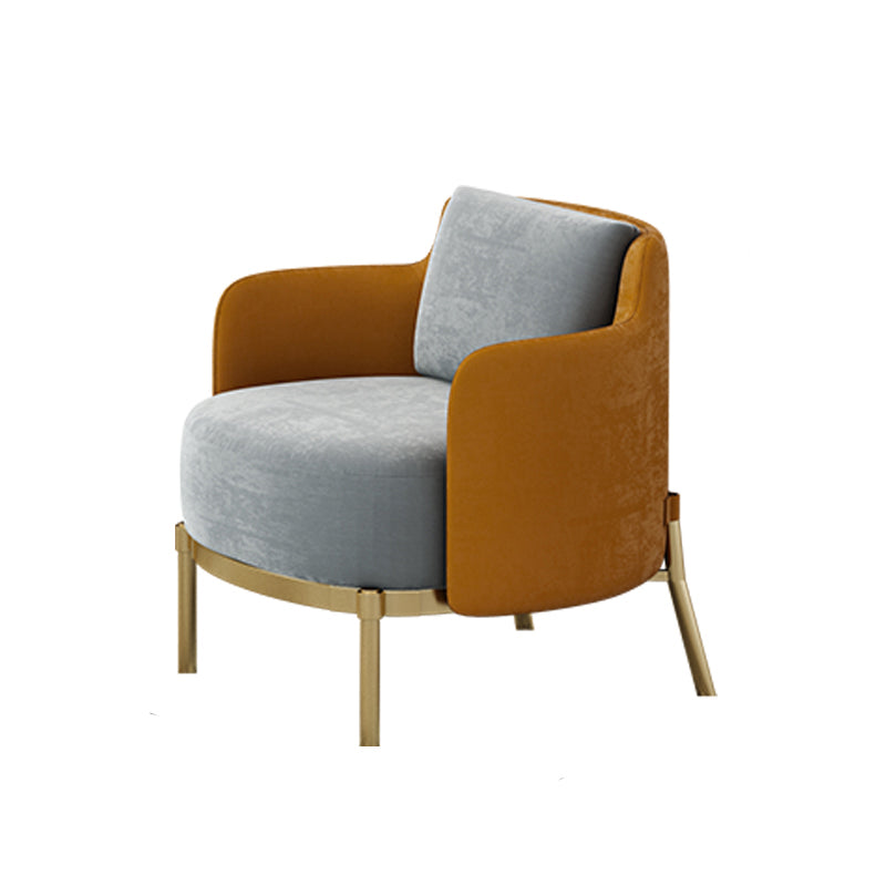 Contemporary Style Single Sofa Chair Pillow Back Arm Chair for Living Room Orange-Gray 1 Piece Clearhalo 'Accent Chairs' 'accent_chairs' 'Chairs & Seating' 'furn' 'furn_accent_chairs' 'Furniture' 'Living Room Furniture' 5649729
