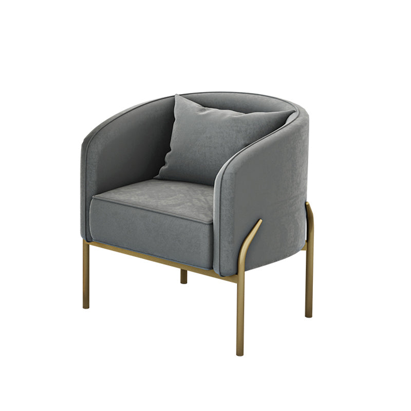 Contemporary Style Single Sofa Chair Pillow Back Arm Chair for Living Room Grey 1 Piece Clearhalo 'Accent Chairs' 'accent_chairs' 'Chairs & Seating' 'furn' 'furn_accent_chairs' 'Furniture' 'Living Room Furniture' 5649730