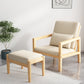 Bras en bois de style nordique inclus avec chaise d'accent salon coussin