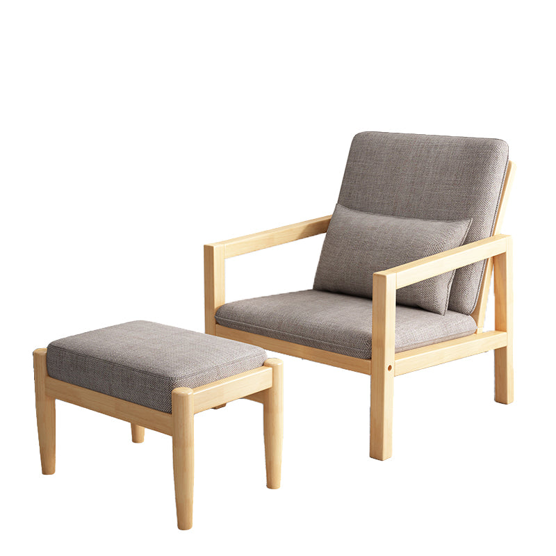 Bras en bois de style nordique inclus avec chaise d'accent salon coussin