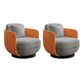 Contemporary 31.5" Wide Pillow Back Swivel Round Base Arm Chair Gray 2 Piece Set Clearhalo 'Accent Chairs' 'accent_chairs' 'Chairs & Seating' 'furn' 'furn_accent_chairs' 'Furniture' 'Living Room Furniture' 5649782