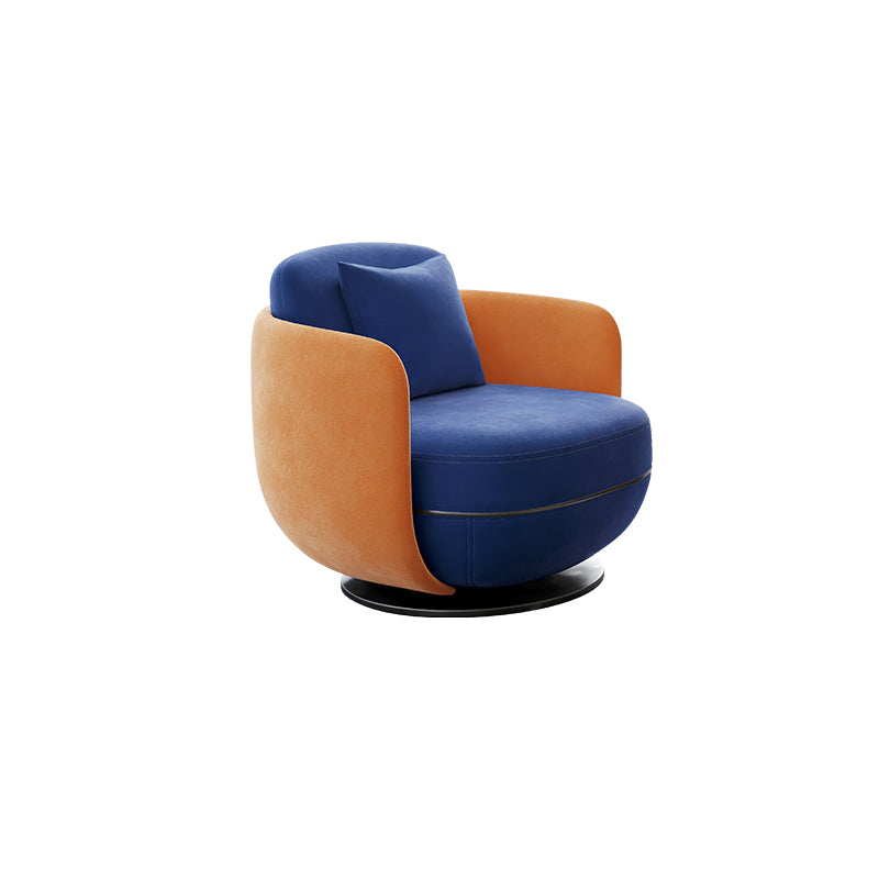Contemporary 31.5" Wide Pillow Back Swivel Round Base Arm Chair Clearhalo 'Accent Chairs' 'accent_chairs' 'Chairs & Seating' 'furn' 'furn_accent_chairs' 'Furniture' 'Living Room Furniture' 5649791