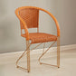 Mid-centuryl Modern Style Arms Included Woven Back Sled Accent Armchair