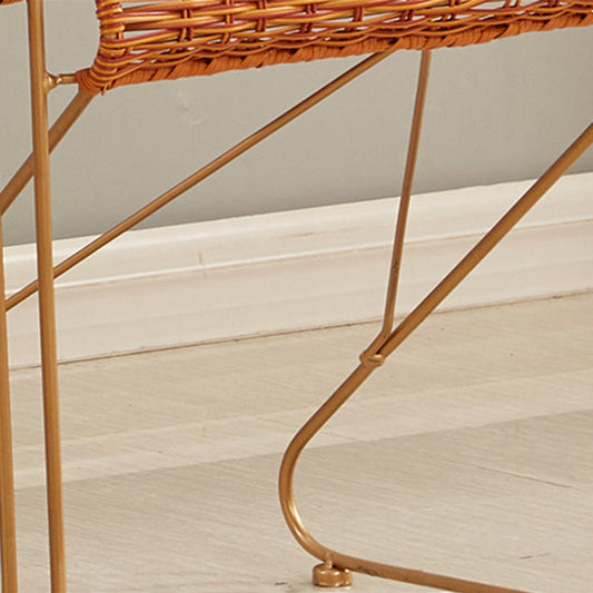 Mid-centuryl Modern Style Arms Included Woven Back Sled Accent Armchair