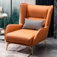 Modern Style Bonded Leather Arms Included with Pillow Wingback Chair Orange 1 Piece Clearhalo 'Accent Chairs' 'accent_chairs' 'Chairs & Seating' 'furn' 'furn_accent_chairs' 'Furniture' 'Living Room Furniture' 5649886