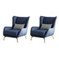 Modern Style Bonded Leather Arms Included with Pillow Wingback Chair Dark Blue 2 Piece Set Clearhalo 'Accent Chairs' 'accent_chairs' 'Chairs & Seating' 'furn' 'furn_accent_chairs' 'Furniture' 'Living Room Furniture' 5649889