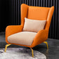Modern Style Bonded Leather Arms Included with Pillow Wingback Chair Orange Houndstooth 1 Piece Clearhalo 'Accent Chairs' 'accent_chairs' 'Chairs & Seating' 'furn' 'furn_accent_chairs' 'Furniture' 'Living Room Furniture' 5649892