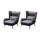 Modern Style Bonded Leather Arms Included with Pillow Wingback Chair Grey 2 Piece Set Clearhalo 'Accent Chairs' 'accent_chairs' 'Chairs & Seating' 'furn' 'furn_accent_chairs' 'Furniture' 'Living Room Furniture' 5649897