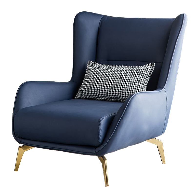 Modern Style Bonded Leather Arms Included with Pillow Wingback Chair Clearhalo 'Accent Chairs' 'accent_chairs' 'Chairs & Seating' 'furn' 'furn_accent_chairs' 'Furniture' 'Living Room Furniture' 5649902