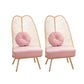 Glam 23.6" Wide Pillow Back Metal Frame 4 Legs Armless Chair Pink 2 Piece Set Clearhalo 'Accent Chairs' 'accent_chairs' 'Chairs & Seating' 'furn' 'furn_accent_chairs' 'Furniture' 'Living Room Furniture' 5649915