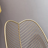 Glam 23.6" Wide Pillow Back Metal Frame 4 Legs Armless Chair Clearhalo 'Accent Chairs' 'accent_chairs' 'Chairs & Seating' 'furn' 'furn_accent_chairs' 'Furniture' 'Living Room Furniture' 5649917