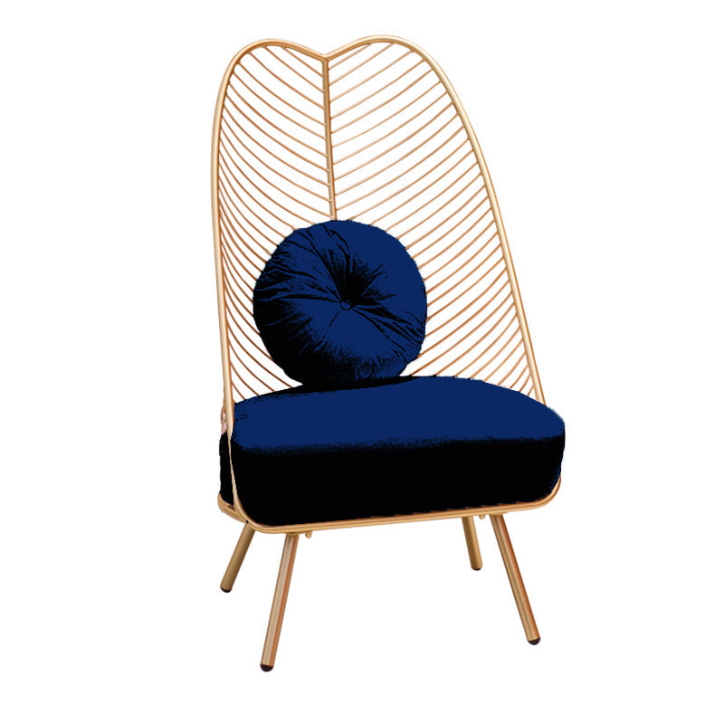 Glam 23.6" Wide Pillow Back Metal Frame 4 Legs Armless Chair Clearhalo 'Accent Chairs' 'accent_chairs' 'Chairs & Seating' 'furn' 'furn_accent_chairs' 'Furniture' 'Living Room Furniture' 5649924