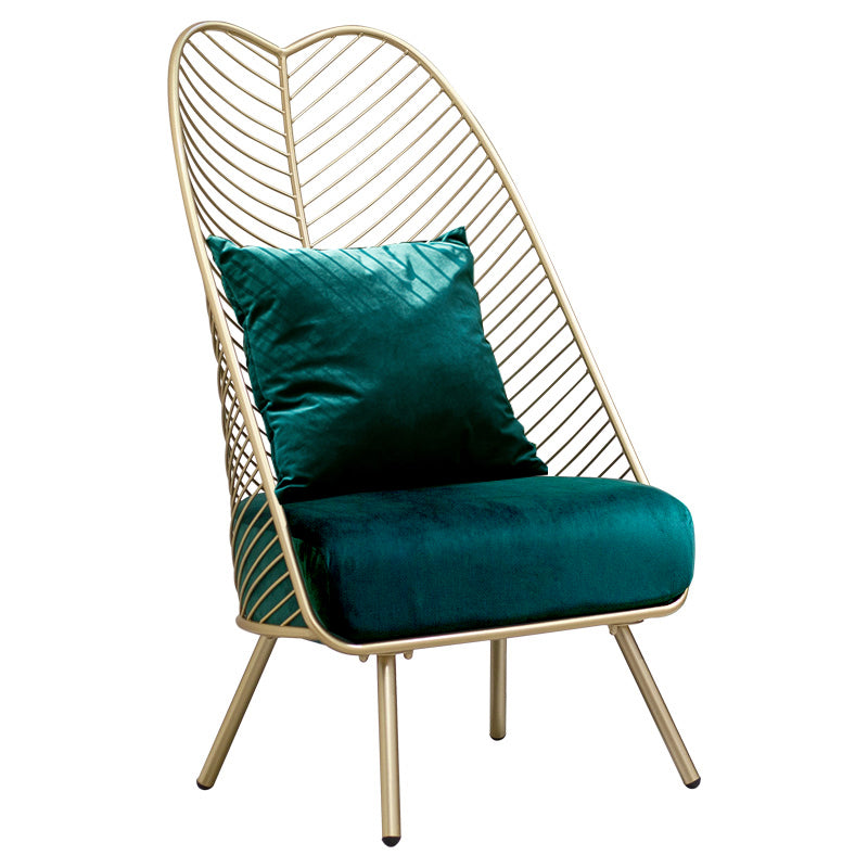 Glam 23.6" Wide Pillow Back Metal Frame 4 Legs Armless Chair Clearhalo 'Accent Chairs' 'accent_chairs' 'Chairs & Seating' 'furn' 'furn_accent_chairs' 'Furniture' 'Living Room Furniture' 5649926