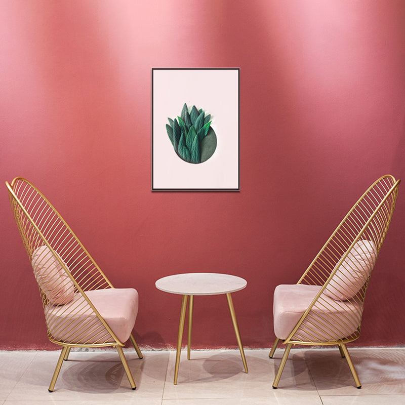 Glam 23.6" Wide Pillow Back Metal Frame 4 Legs Armless Chair Clearhalo 'Accent Chairs' 'accent_chairs' 'Chairs & Seating' 'furn' 'furn_accent_chairs' 'Furniture' 'Living Room Furniture' 5649928