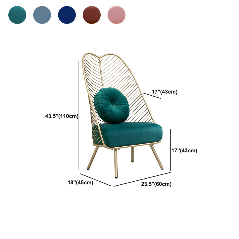 Glam 23.6" Wide Pillow Back Metal Frame 4 Legs Armless Chair Clearhalo 'Accent Chairs' 'accent_chairs' 'Chairs & Seating' 'furn' 'furn_accent_chairs' 'Furniture' 'Living Room Furniture' 5649929