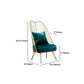 Glam 23.6" Wide Pillow Back Metal Frame 4 Legs Armless Chair Clearhalo 'Accent Chairs' 'accent_chairs' 'Chairs & Seating' 'furn' 'furn_accent_chairs' 'Furniture' 'Living Room Furniture' 5649930
