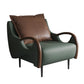 Nordic Style Bonded Leather Square Arms Pillow Back Lounge Accent Chair