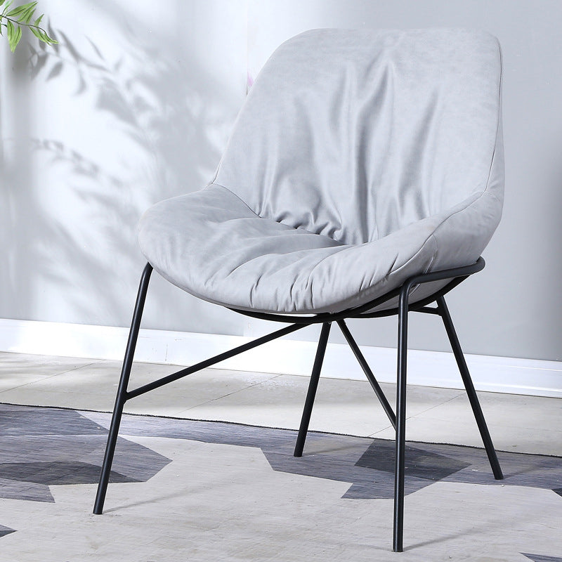 Industrial 23.6"Wide PU Leather Fixed Back Sponge Armless Chair