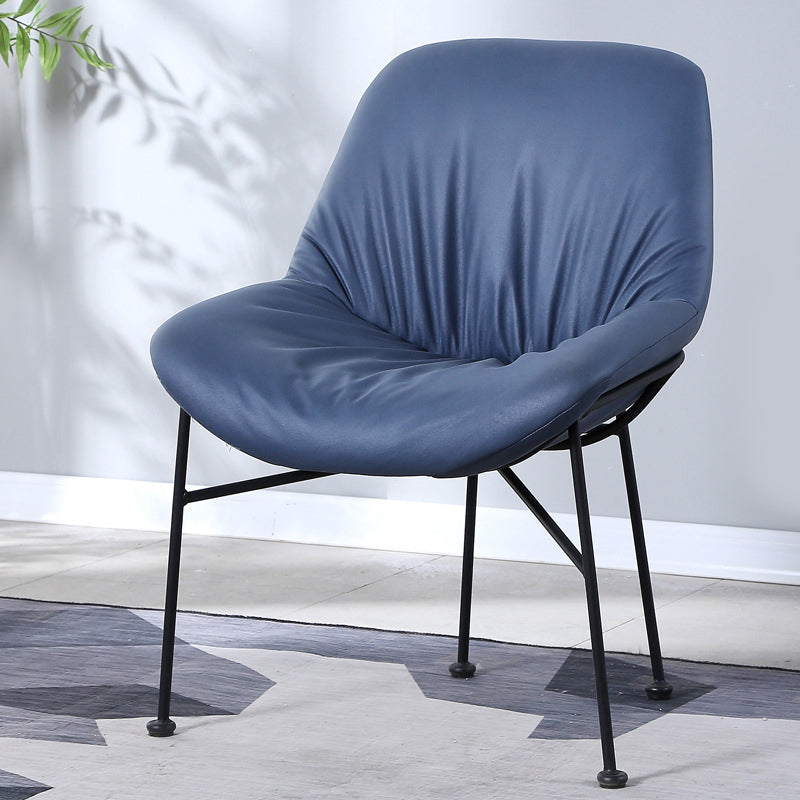 Industrial 23.6"Wide PU Leather Fixed Back Sponge Armless Chair