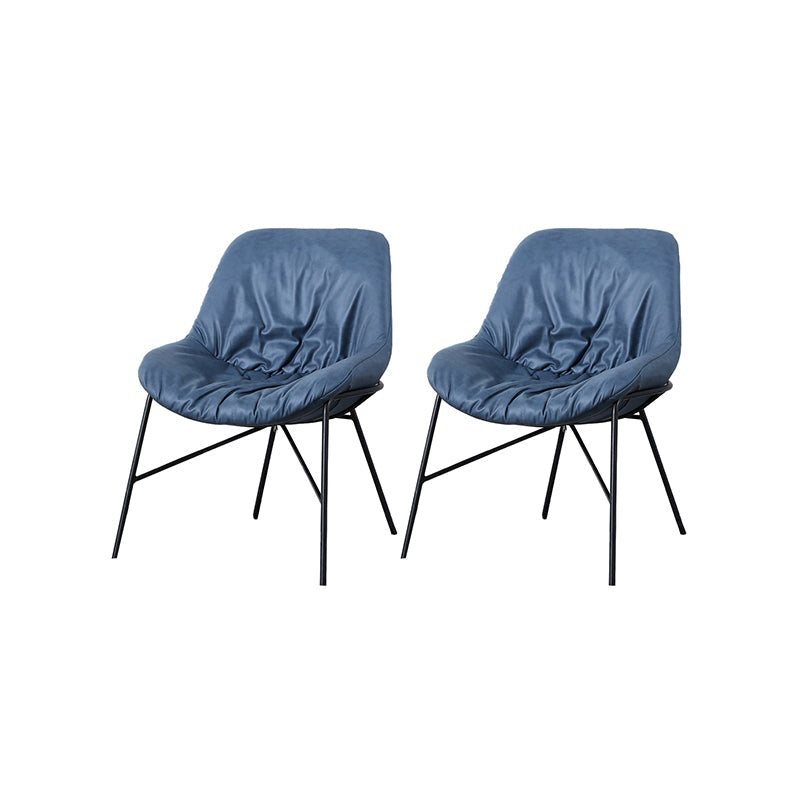 Industrial 23.6"Wide PU Leather Fixed Back Sponge Armless Chair