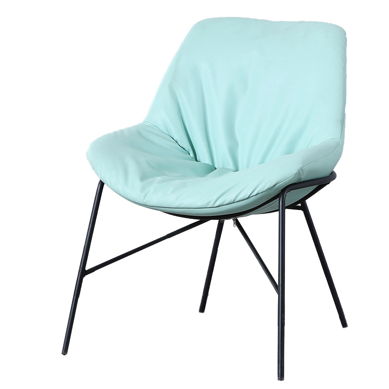 Industrial 23.6"Wide PU Leather Fixed Back Sponge Armless Chair