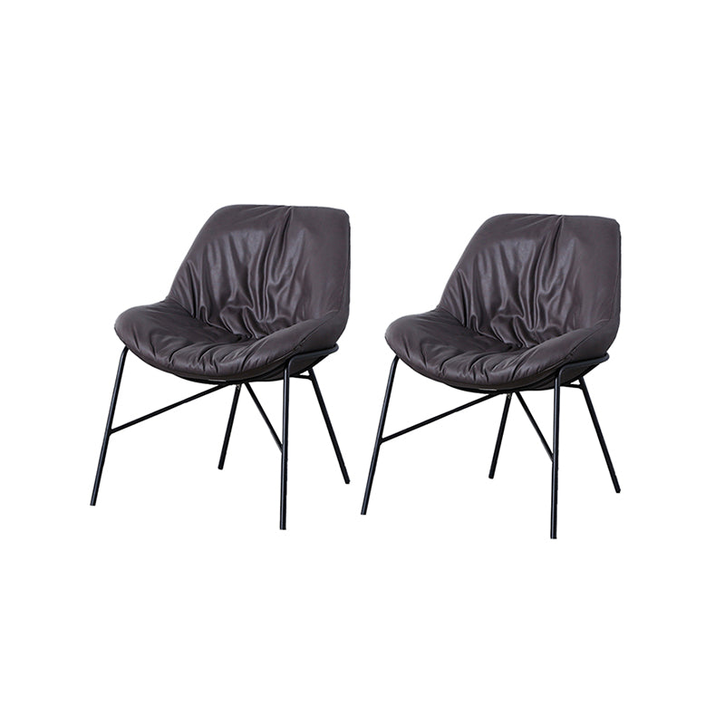 Industrial 23.6"Wide PU Leather Fixed Back Sponge Armless Chair