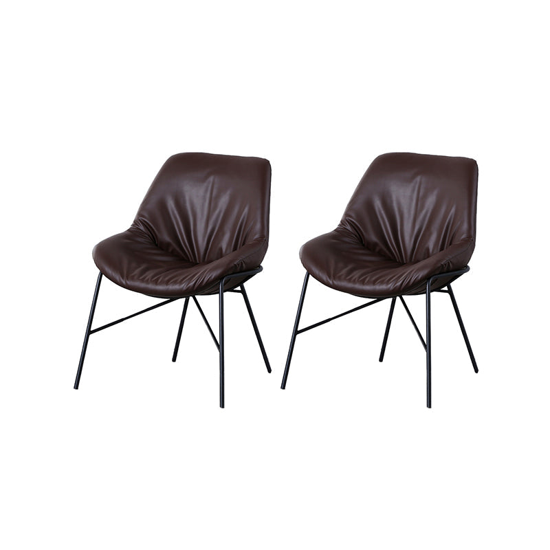 Industrial 23.6"Wide PU Leather Fixed Back Sponge Armless Chair