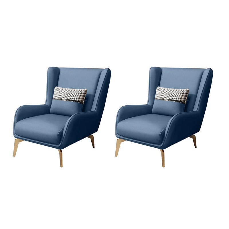 Modern Style Leather Armrest Fixed Back Upholstered Arm Chair