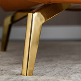 Modern Style Leather Armrest Fixed Back Upholstered Arm Chair