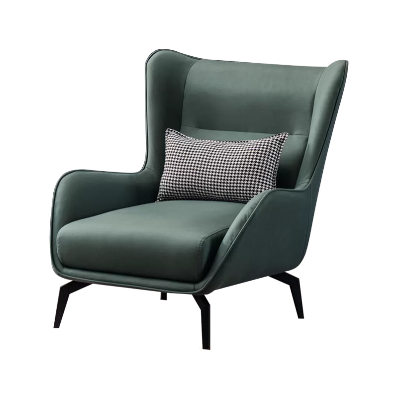 Modern Style Leather Armrest Fixed Back Upholstered Arm Chair