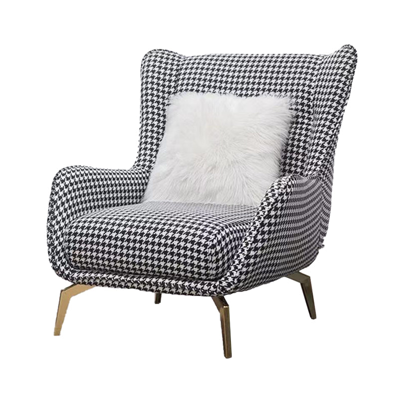 Modern Style Leather Armrest Fixed Back Upholstered Arm Chair