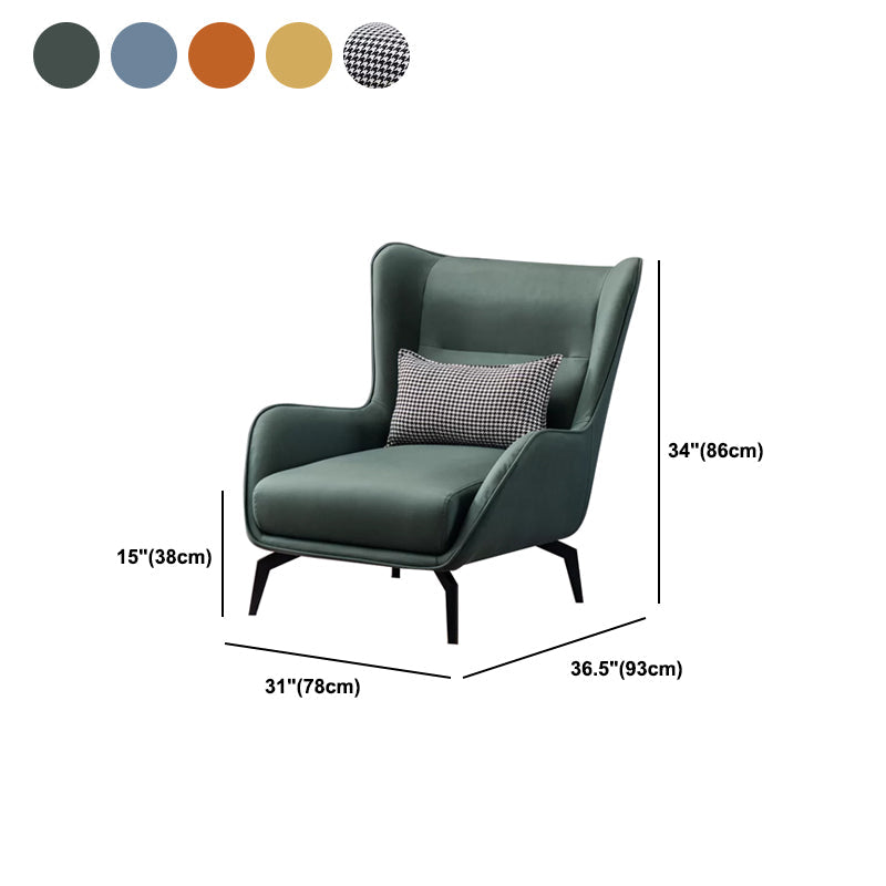 Modern Style Leather Armrest Fixed Back Upholstered Arm Chair