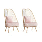 Glam Style Armless with Pillow Back Cushioned Metal Base Accent Chair Light Pink 2 Piece Set Clearhalo 'Accent Chairs' 'accent_chairs' 'Chairs & Seating' 'furn' 'furn_accent_chairs' 'Furniture' 'Living Room Furniture' 5650248