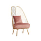 Glam Style Armless with Pillow Back Cushioned Metal Base Accent Chair Pink 1 Piece Clearhalo 'Accent Chairs' 'accent_chairs' 'Chairs & Seating' 'furn' 'furn_accent_chairs' 'Furniture' 'Living Room Furniture' 5650255