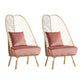 Glam Style Armless with Pillow Back Cushioned Metal Base Accent Chair Pink 2 Piece Set Clearhalo 'Accent Chairs' 'accent_chairs' 'Chairs & Seating' 'furn' 'furn_accent_chairs' 'Furniture' 'Living Room Furniture' 5650257