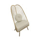 Glam Style Armless with Pillow Back Cushioned Metal Base Accent Chair Off-White 1 Piece Clearhalo 'Accent Chairs' 'accent_chairs' 'Chairs & Seating' 'furn' 'furn_accent_chairs' 'Furniture' 'Living Room Furniture' 5650262