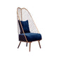 Glam Style Armless with Pillow Back Cushioned Metal Base Accent Chair Dark Blue 1 Piece Clearhalo 'Accent Chairs' 'accent_chairs' 'Chairs & Seating' 'furn' 'furn_accent_chairs' 'Furniture' 'Living Room Furniture' 5650269