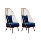 Glam Style Armless with Pillow Back Cushioned Metal Base Accent Chair Dark Blue 2 Piece Set Clearhalo 'Accent Chairs' 'accent_chairs' 'Chairs & Seating' 'furn' 'furn_accent_chairs' 'Furniture' 'Living Room Furniture' 5650270