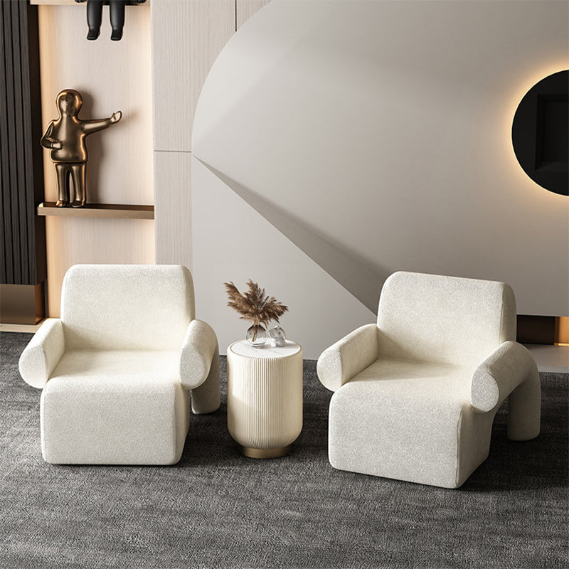 Nordic Style Fabric Armrest Cushioned Back Cushioned Arm Chair