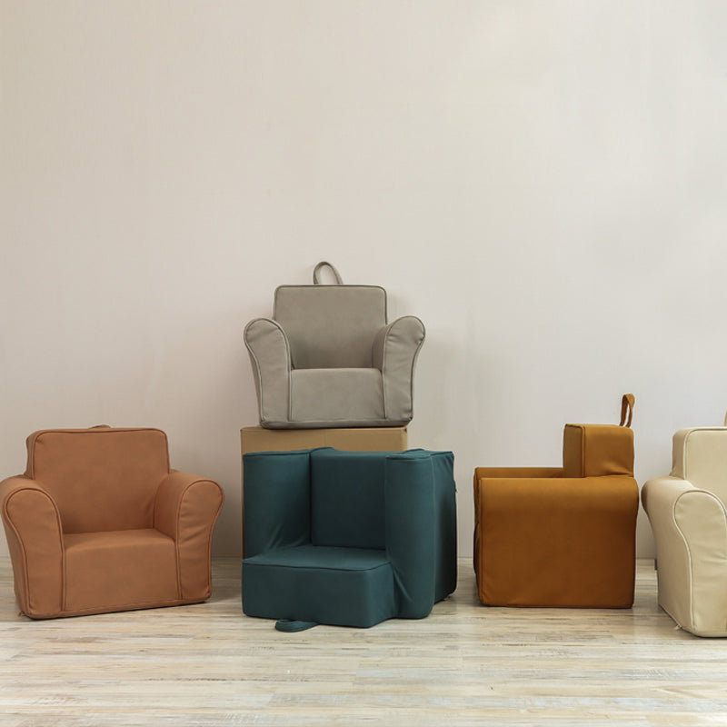 Modern Style Fabric Armrest Buffer Back Imitation Leather Arm Chair