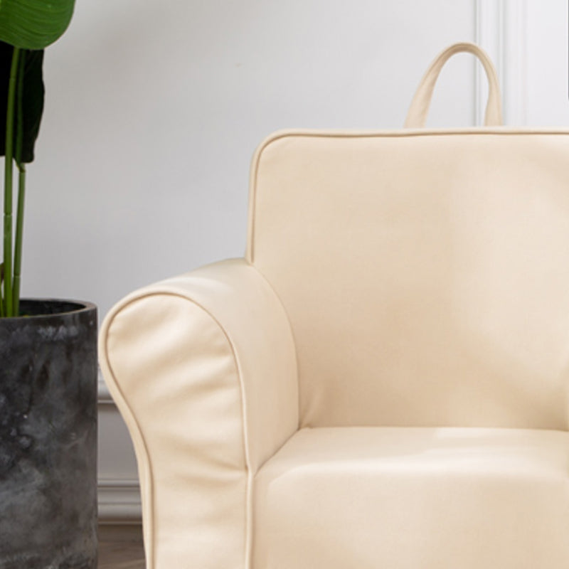 Modern Style Fabric Armrest Buffer Back Imitation Leather Arm Chair