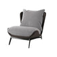 Nordic Style Armless Black Metal Upholstered Chair with Pillow Back