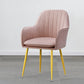 Modern Style Cloth Overturning Armrest Fixed Backrest Metal Arm Chair Pink 1 Piece Brass Gold Clearhalo 'Accent Chairs' 'accent_chairs' 'Chairs & Seating' 'furn' 'furn_accent_chairs' 'Furniture' 'Living Room Furniture' 5650400