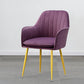 Modern Style Cloth Overturning Armrest Fixed Backrest Metal Arm Chair Violet 1 Piece Brass Gold Clearhalo 'Accent Chairs' 'accent_chairs' 'Chairs & Seating' 'furn' 'furn_accent_chairs' 'Furniture' 'Living Room Furniture' 5650401