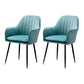 Modern Style Cloth Overturning Armrest Fixed Backrest Metal Arm Chair Lake Blue 2 Piece Set Black Clearhalo 'Accent Chairs' 'accent_chairs' 'Chairs & Seating' 'furn' 'furn_accent_chairs' 'Furniture' 'Living Room Furniture' 5650412