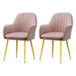 Modern Style Cloth Overturning Armrest Fixed Backrest Metal Arm Chair Pink 2 Piece Set Brass Gold Clearhalo 'Accent Chairs' 'accent_chairs' 'Chairs & Seating' 'furn' 'furn_accent_chairs' 'Furniture' 'Living Room Furniture' 5650414