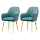 Modern Style Cloth Overturning Armrest Fixed Backrest Metal Arm Chair Blue 2 Piece Set Brass Gold Clearhalo 'Accent Chairs' 'accent_chairs' 'Chairs & Seating' 'furn' 'furn_accent_chairs' 'Furniture' 'Living Room Furniture' 5650416
