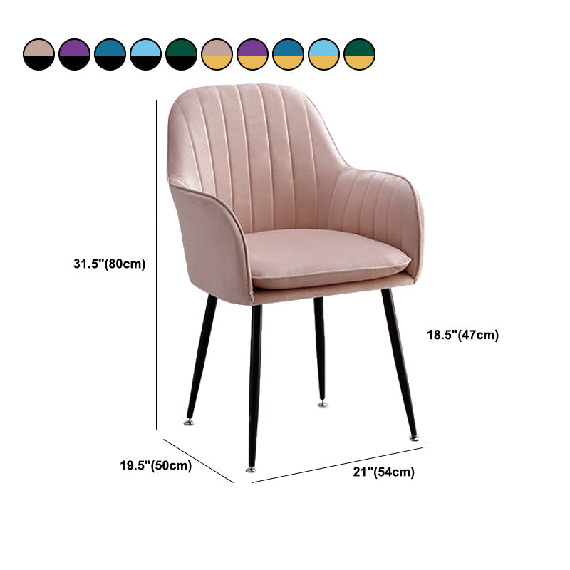 Modern Style Cloth Overturning Armrest Fixed Backrest Metal Arm Chair Clearhalo 'Accent Chairs' 'accent_chairs' 'Chairs & Seating' 'furn' 'furn_accent_chairs' 'Furniture' 'Living Room Furniture' 5650418